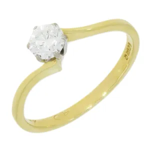 Pre Owned 18ct Yellow Gold 0.40ct Diamond Solitaire Ring