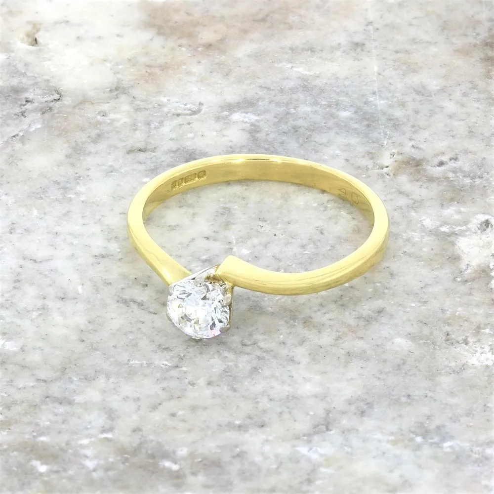 Pre Owned 18ct Yellow Gold 0.40ct Diamond Solitaire Ring