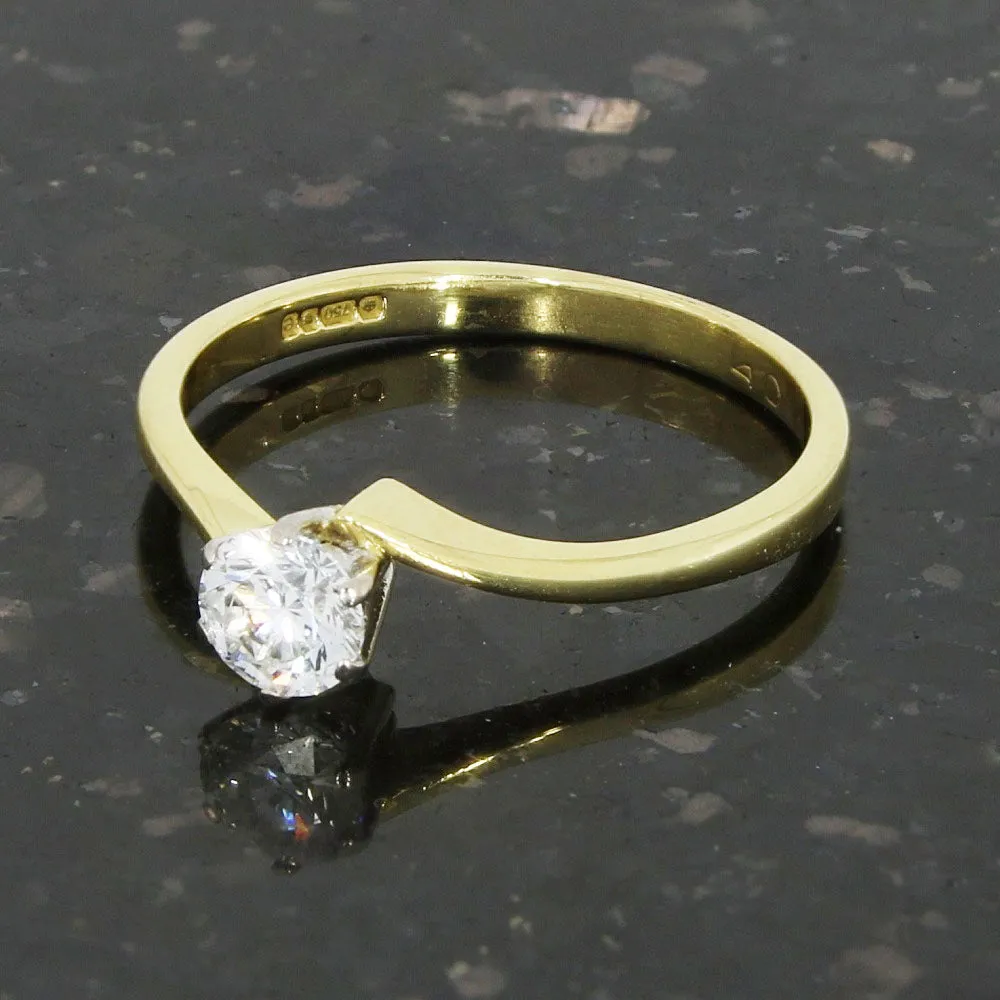 Pre Owned 18ct Yellow Gold 0.40ct Diamond Solitaire Ring