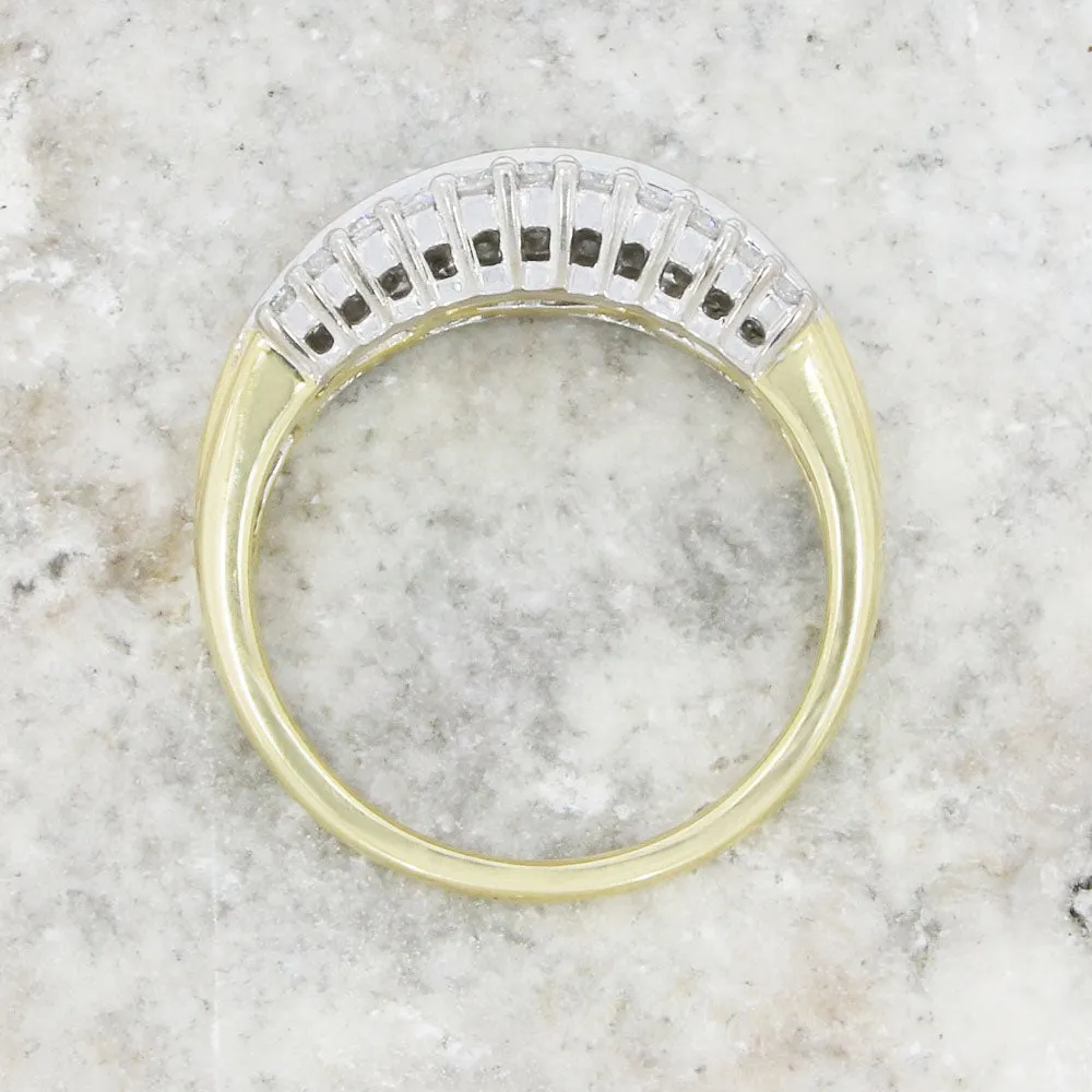 Pre Owned 18ct Yellow Gold 0.60cts Diamond Triple Row Dress Ring