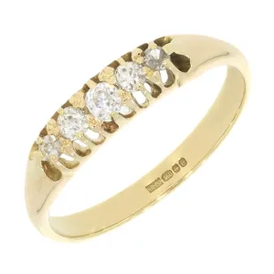 Pre Owned 18ct Yellow Gold 5 Stone 0.25cts Diamond Ring