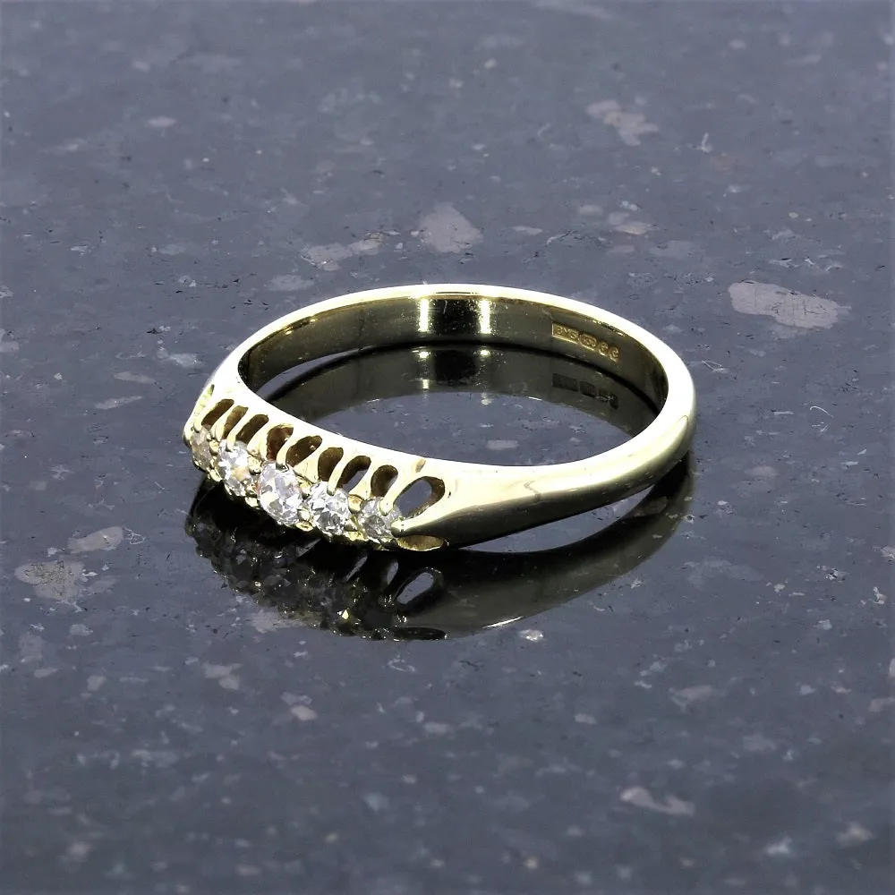 Pre Owned 18ct Yellow Gold 5 Stone 0.25cts Diamond Ring