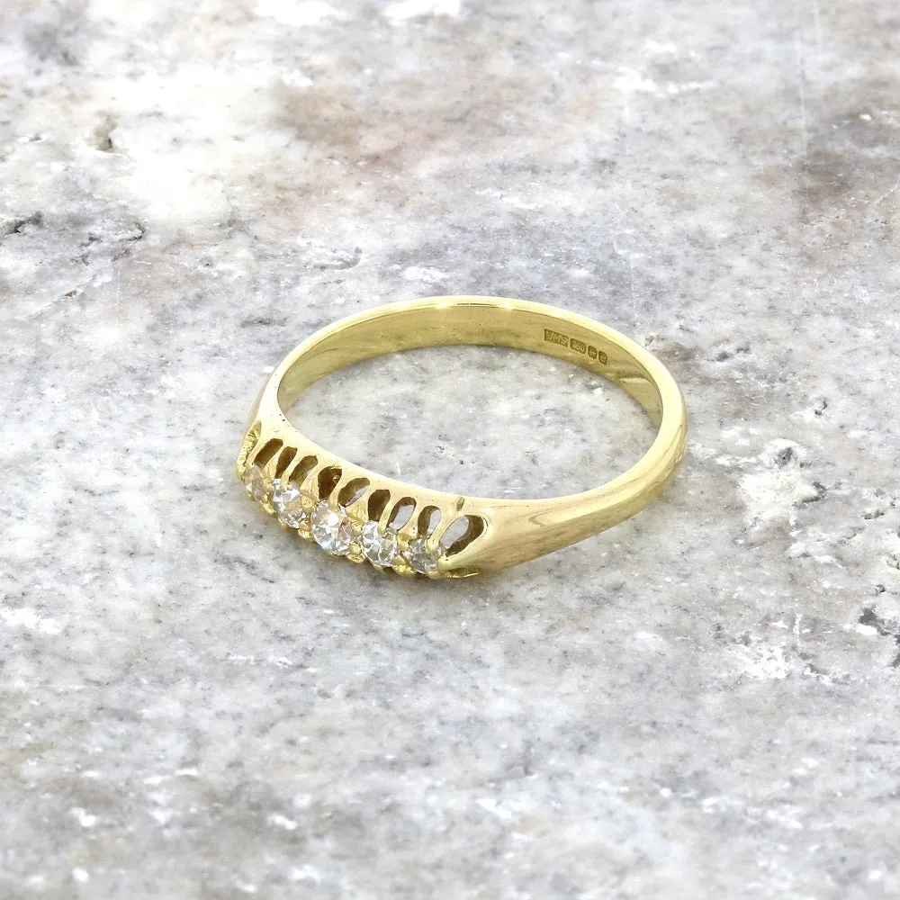 Pre Owned 18ct Yellow Gold 5 Stone 0.25cts Diamond Ring