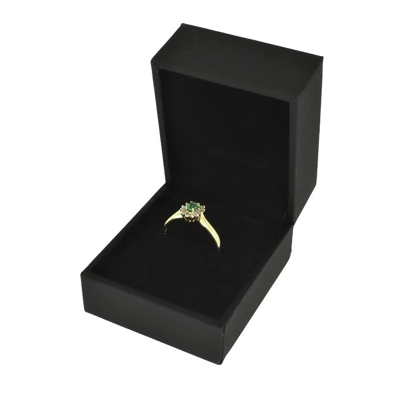 Pre Owned 18ct Yellow Gold Emerald And Diamond Cluster Ring