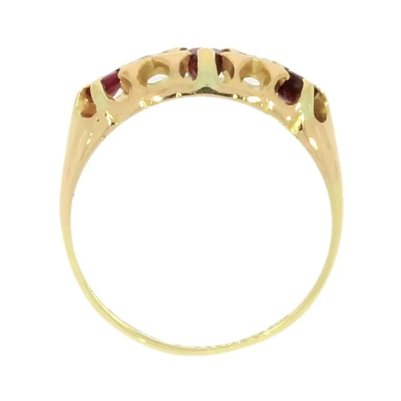 Pre Owned 18ct Yellow Gold Ruby & Diamond Vintage Ring