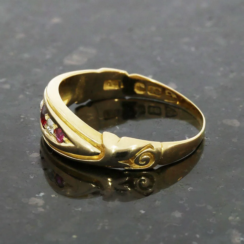 Pre Owned 18ct Yellow Gold Ruby and Diamond Ring