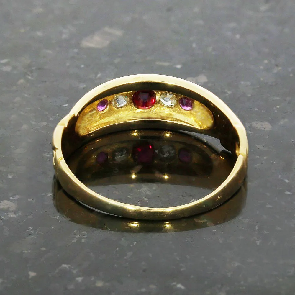 Pre Owned 18ct Yellow Gold Ruby and Diamond Ring
