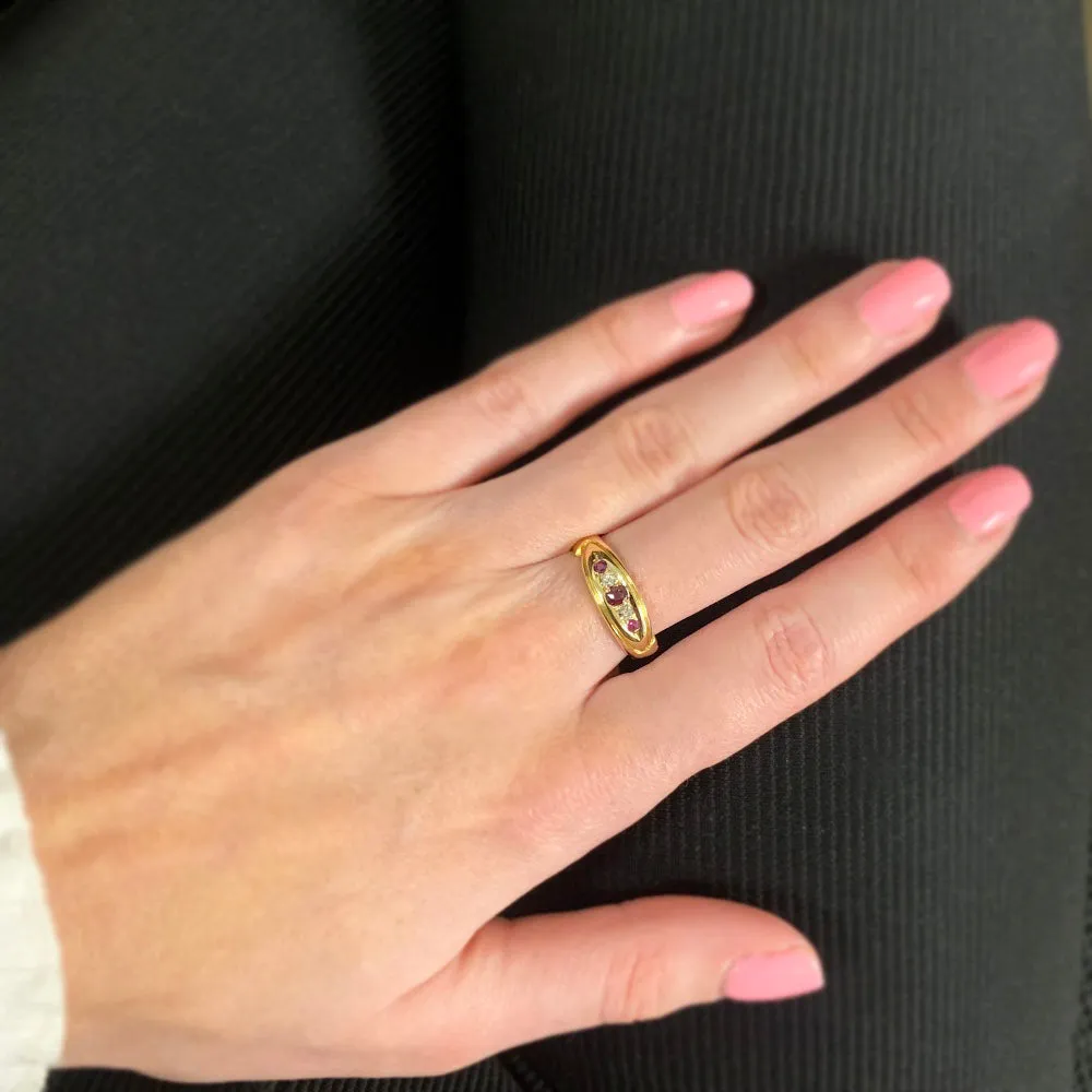 Pre Owned 18ct Yellow Gold Ruby and Diamond Ring