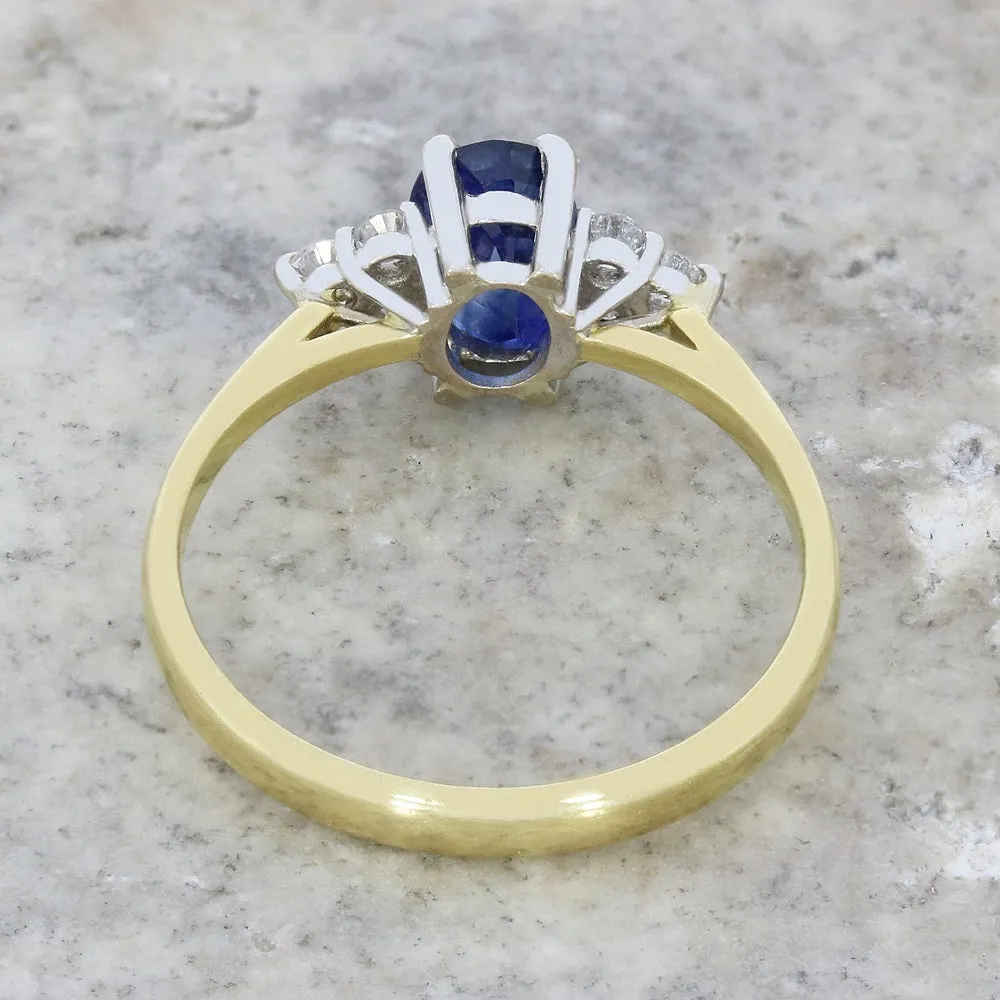 Pre Owned 18ct Yellow Gold Sapphire and Diamond Ring