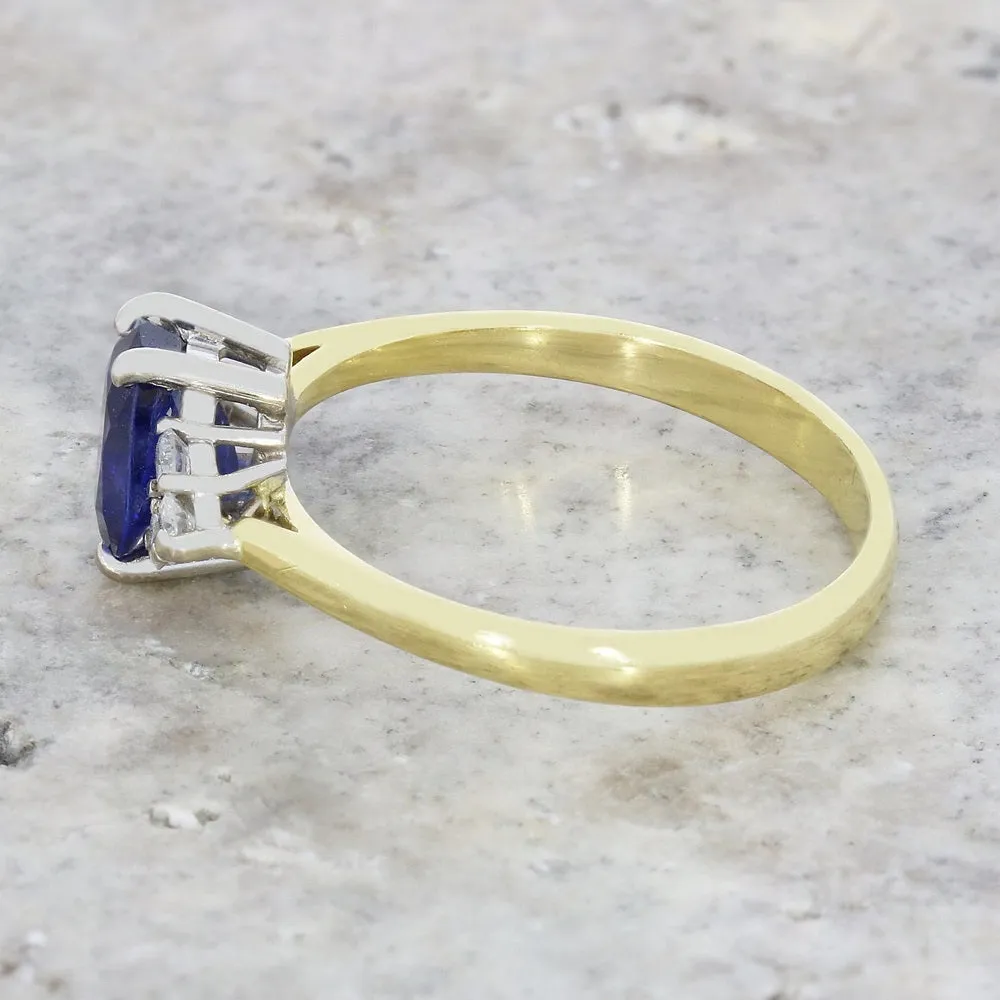 Pre Owned 18ct Yellow Gold Sapphire and Diamond Ring
