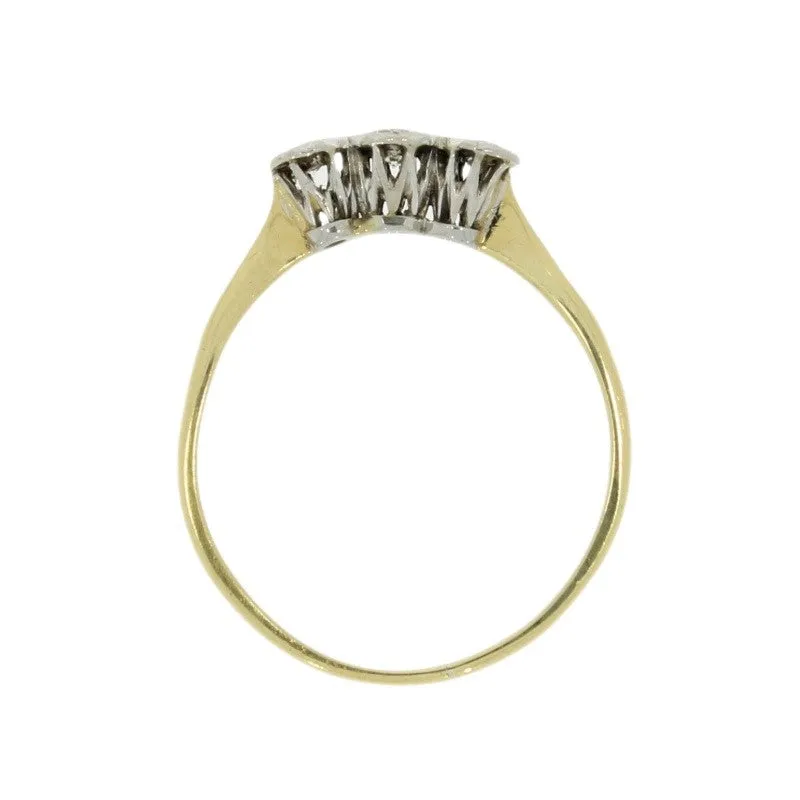 Pre Owned 18ct Yellow Gold Three Stone 0.12cts Diamond Ring