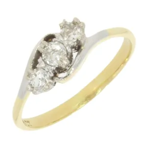 Pre Owned 18ct Yellow Gold Three Stone 0.23cts Diamond Ring