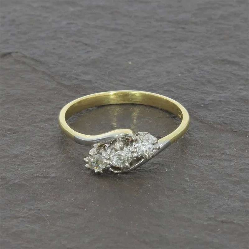 Pre Owned 18ct Yellow Gold Three Stone 0.23cts Diamond Ring