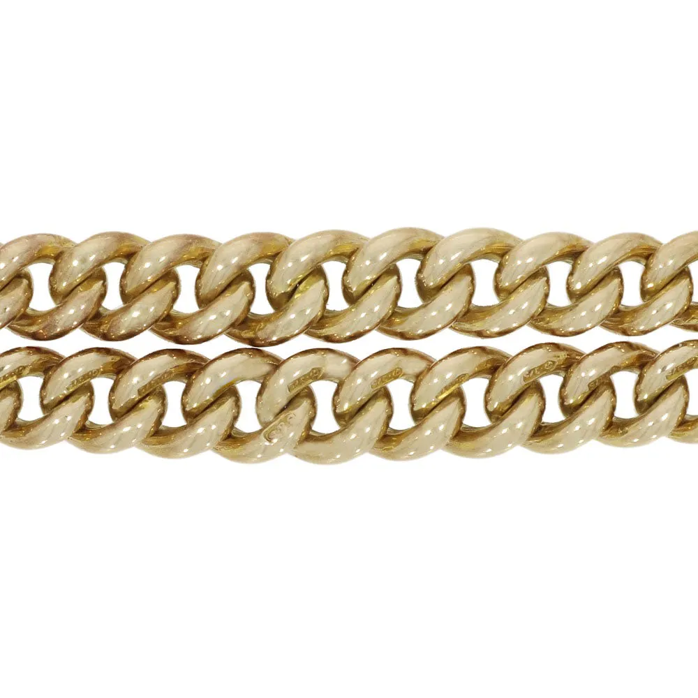Pre Owned 9ct Old Rose Gold Curb Albert Chain With T-Bar and Masonic Pendant