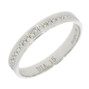 Pre Owned 9ct White Gold 0.15ct Diamond Half Eternity Ring