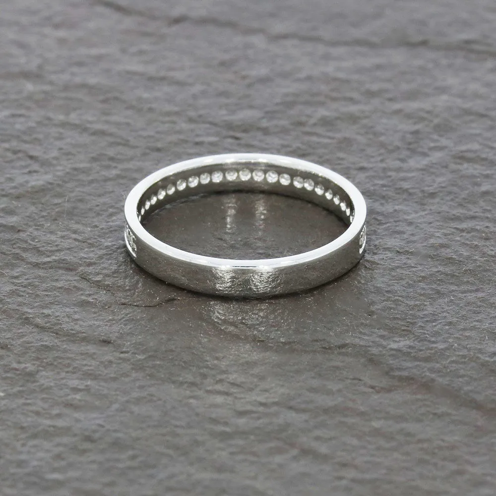 Pre Owned 9ct White Gold 0.15ct Diamond Half Eternity Ring