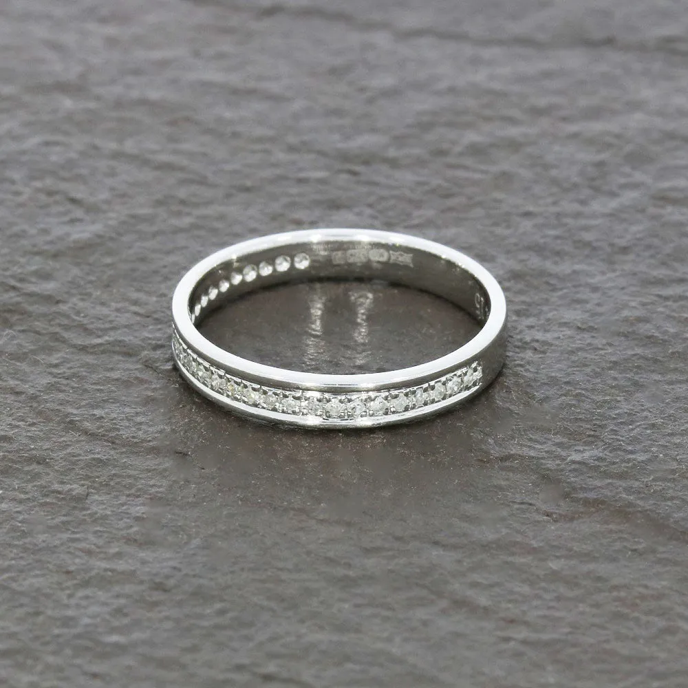 Pre Owned 9ct White Gold 0.15ct Diamond Half Eternity Ring