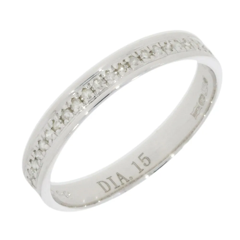 Pre Owned 9ct White Gold 0.15ct Diamond Half Eternity Ring
