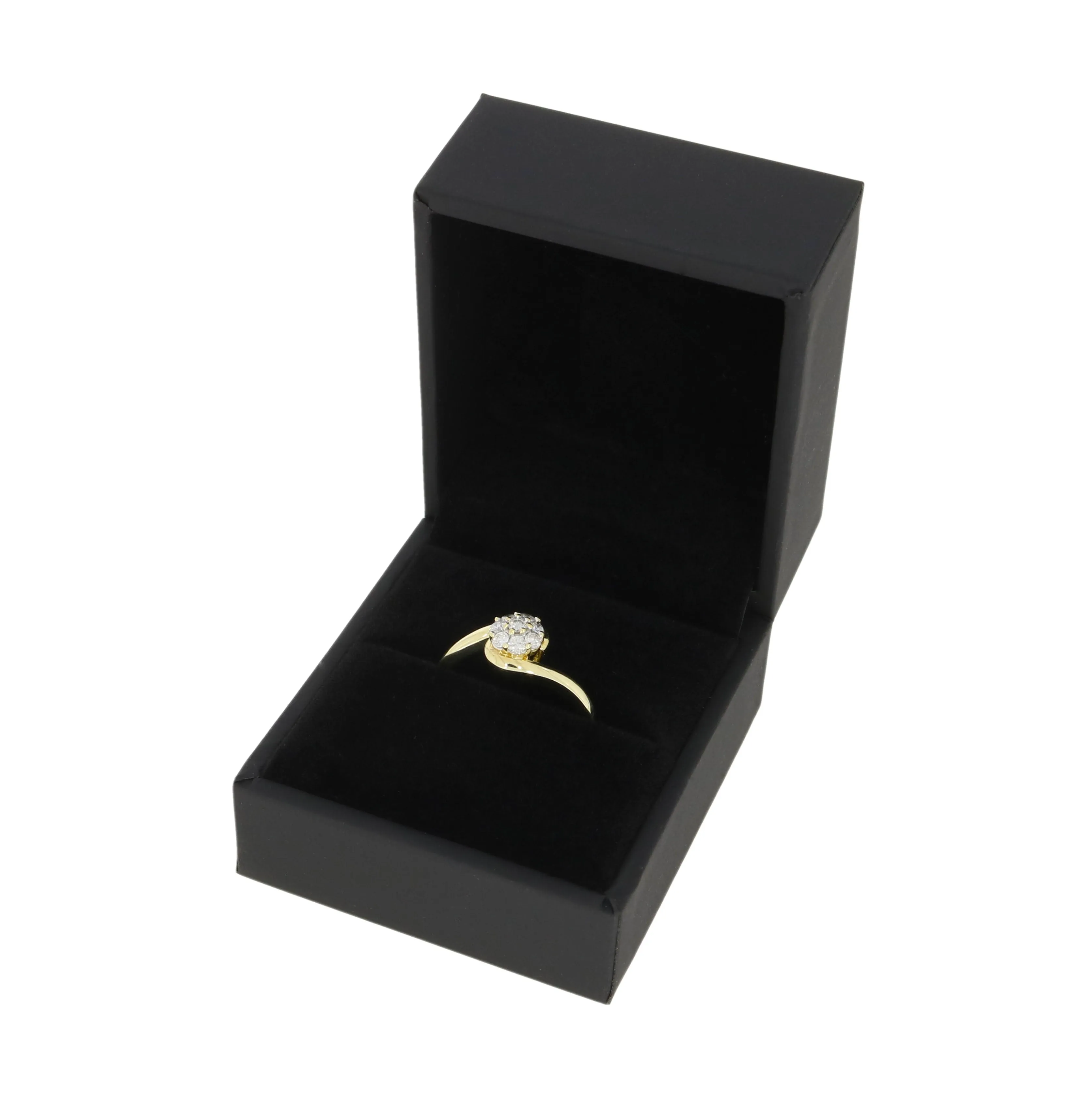 Pre Owned 9ct Yellow Gold 0.20cts Diamond Cluster Ring