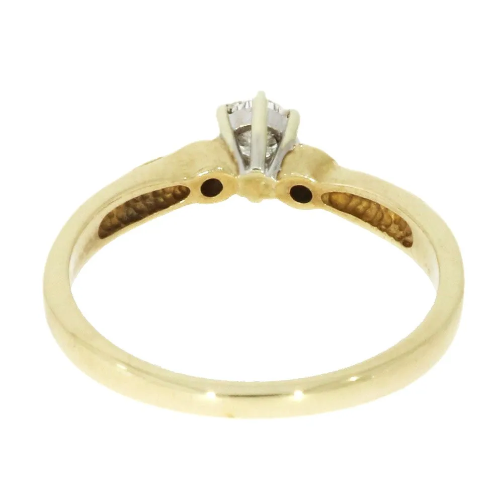 Pre Owned 9ct Yellow Gold 0.22ct Diamond Solitaire Ring