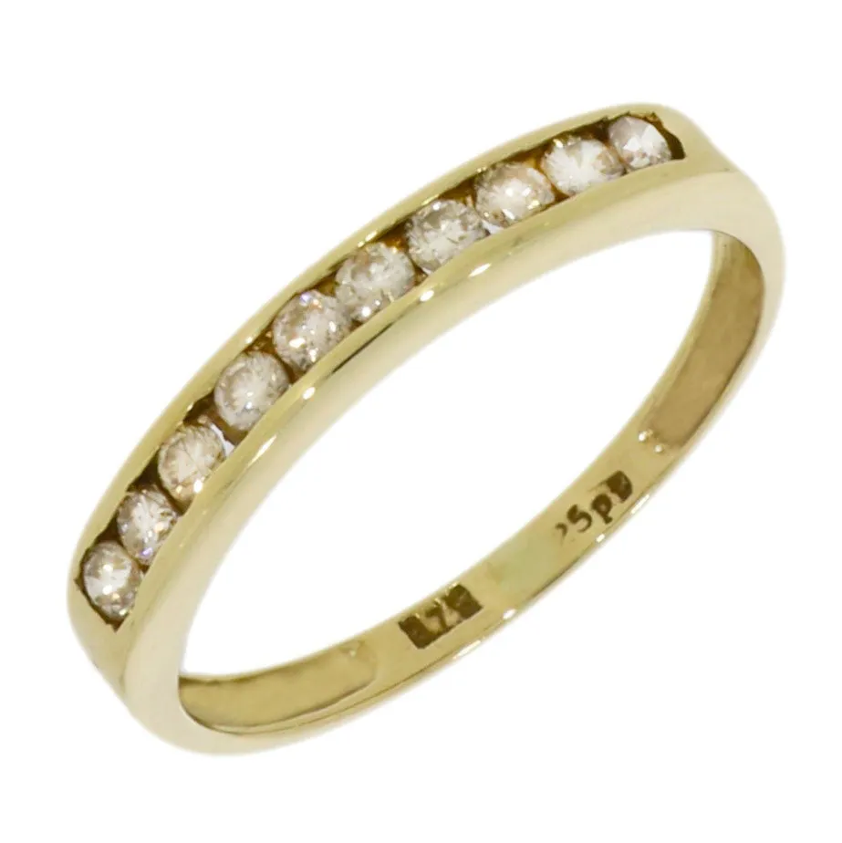 Pre Owned 9ct Yellow Gold 0.25ct Diamond Half Eternity Ring
