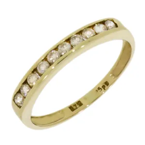 Pre Owned 9ct Yellow Gold 0.25ct Diamond Half Eternity Ring