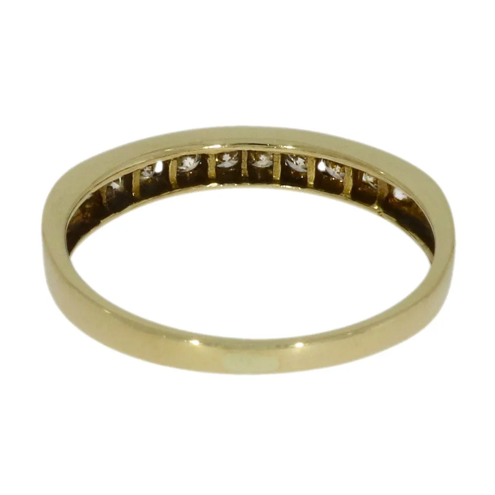 Pre Owned 9ct Yellow Gold 0.25ct Diamond Half Eternity Ring