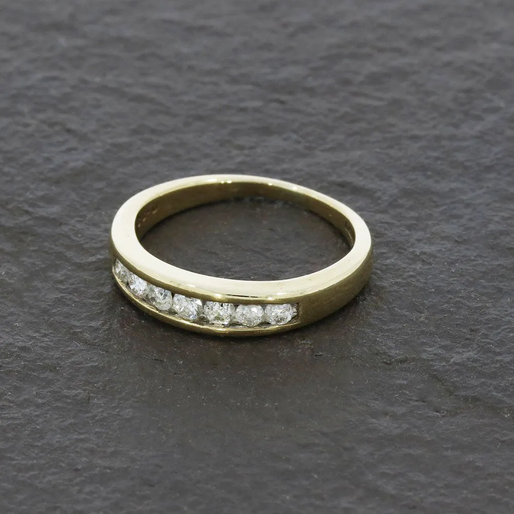 Pre Owned 9ct Yellow Gold 0.33cts Diamond Half Eternity Ring