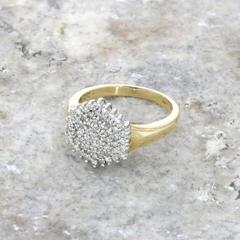 Pre Owned 9ct Yellow Gold 0.35cts Diamond Cluster Ring