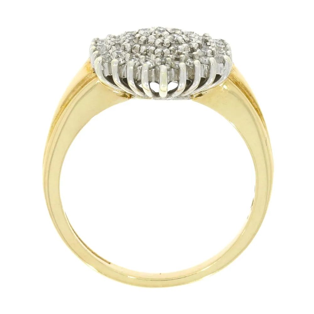 Pre Owned 9ct Yellow Gold 0.35cts Diamond Cluster Ring
