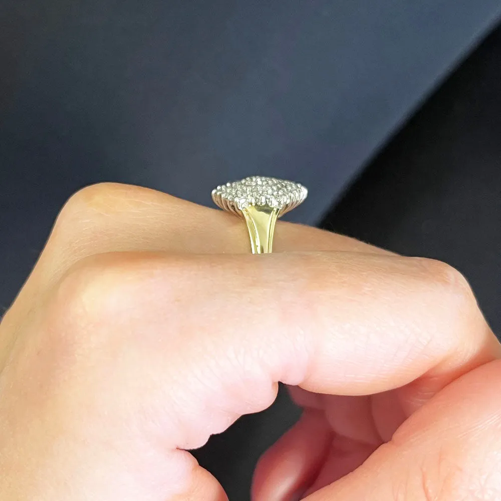 Pre Owned 9ct Yellow Gold 0.35cts Diamond Cluster Ring