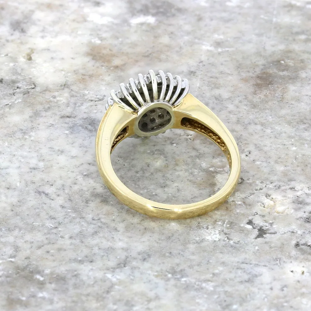 Pre Owned 9ct Yellow Gold 0.35cts Diamond Cluster Ring