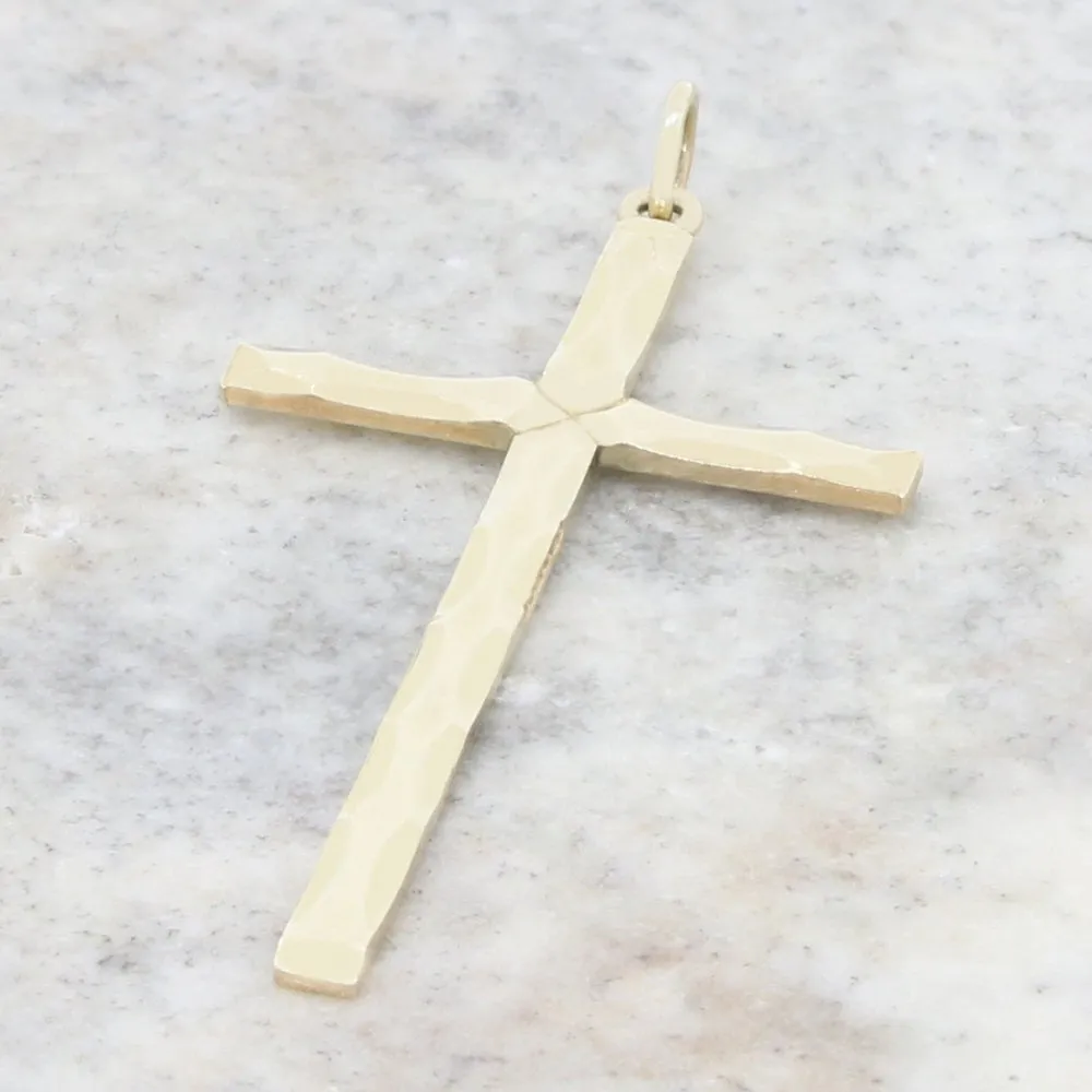 Pre Owned 9ct Yellow Gold Crucifix Cross Pendant