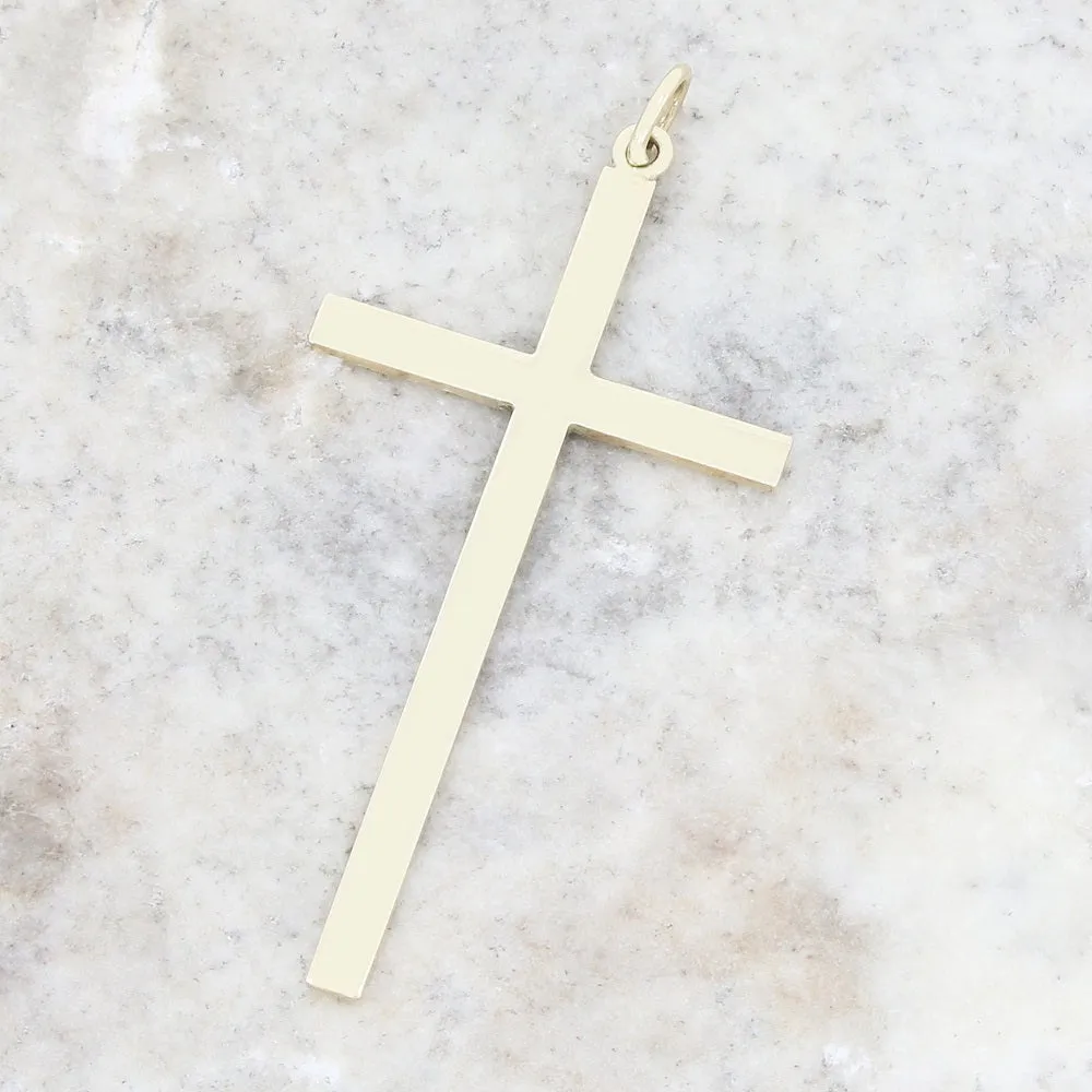Pre Owned 9ct Yellow Gold Crucifix Cross Pendant