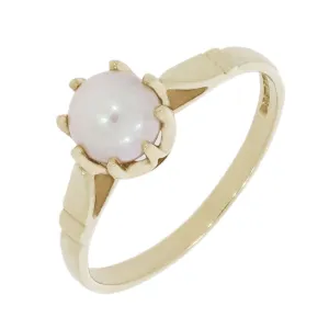 Pre Owned 9ct Yellow Gold Culture Pearl Ring