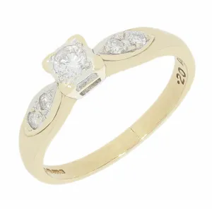 Pre Owned 9ct Yellow Gold Diamond Solitaire Ring