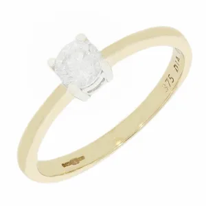 Pre Owned 9ct Yellow Gold Diamond Solitaire Ring