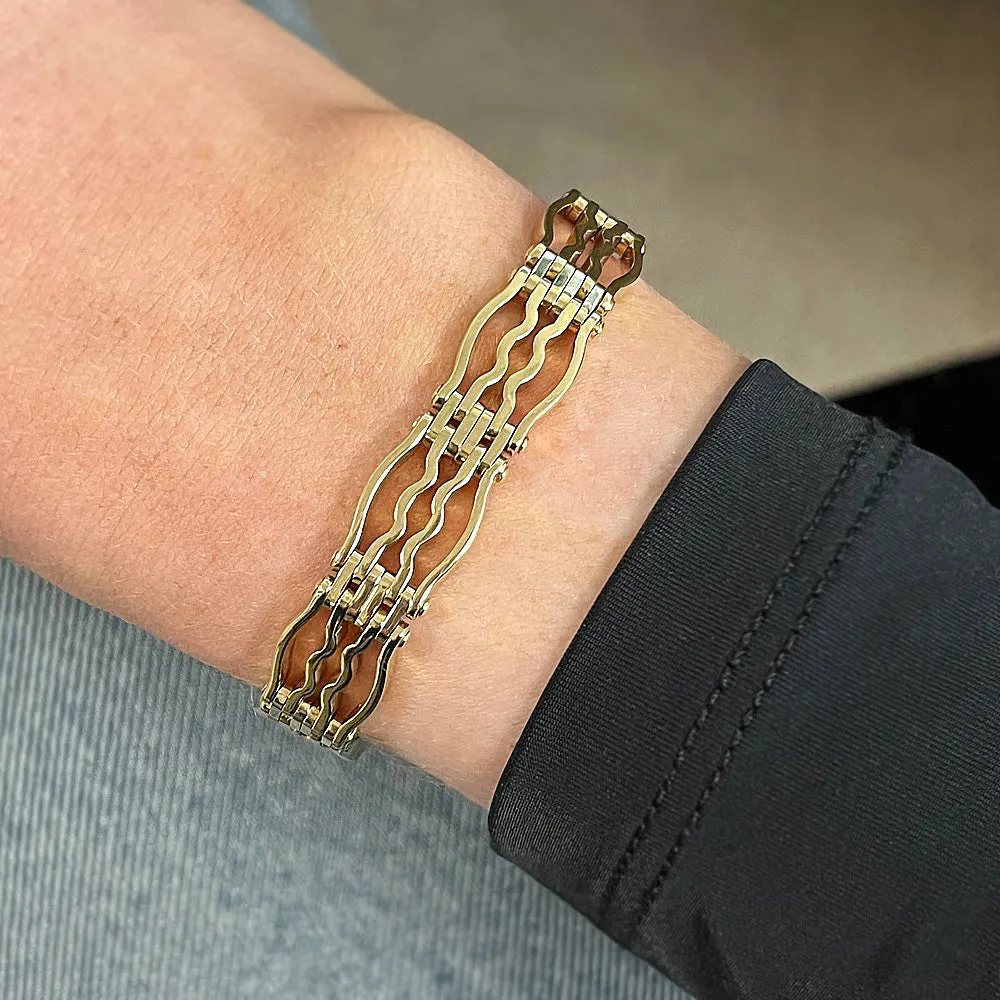Pre Owned 9ct Yellow Gold Gate Bracelet