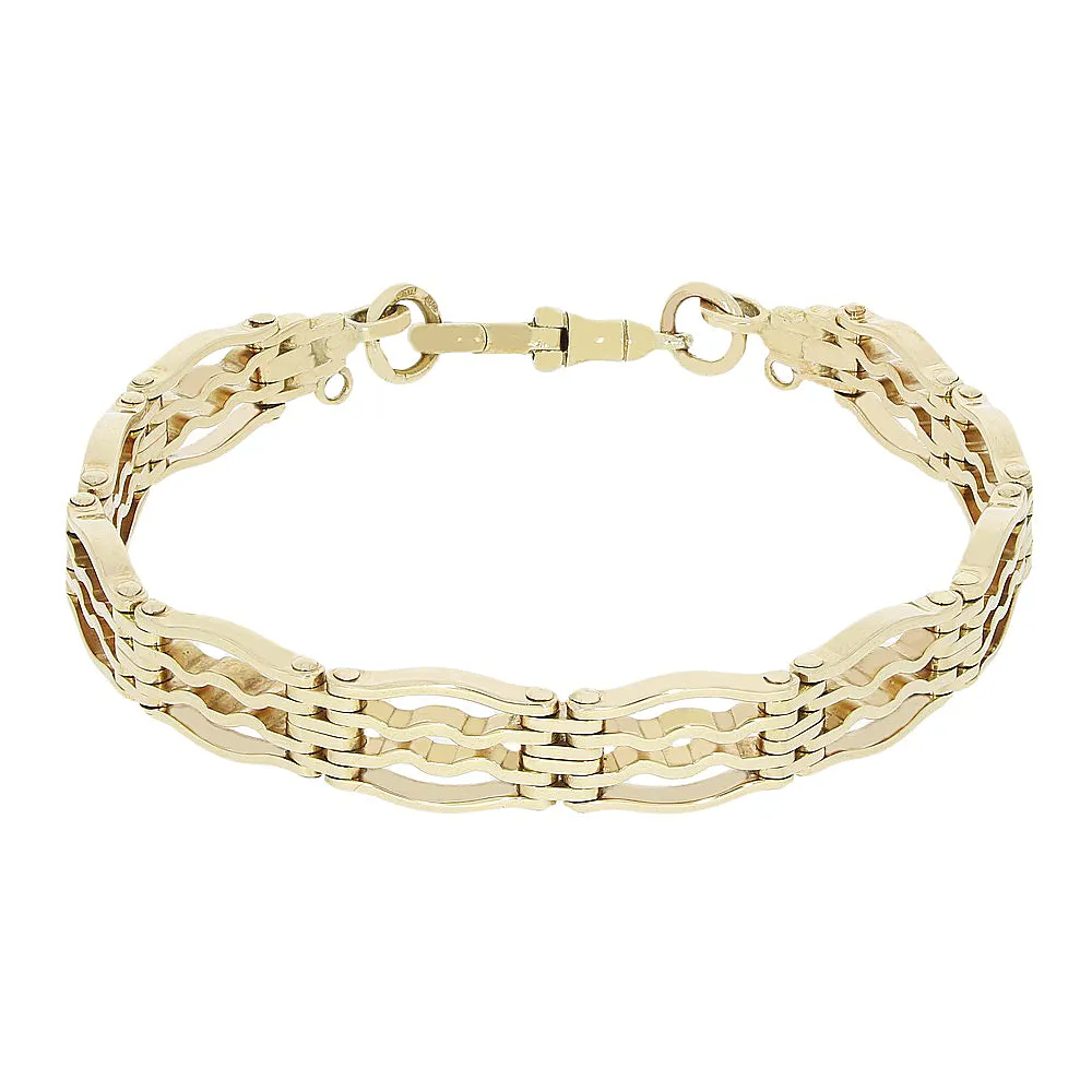 Pre Owned 9ct Yellow Gold Gate Bracelet
