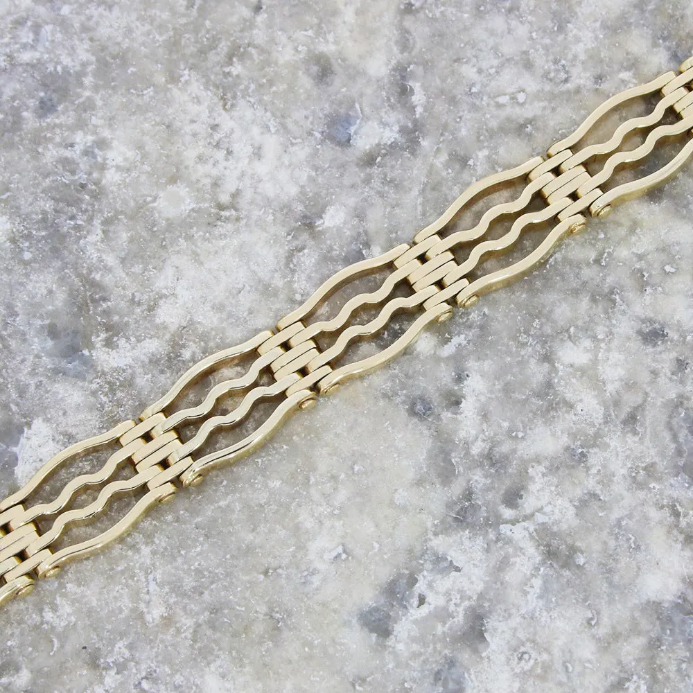 Pre Owned 9ct Yellow Gold Gate Bracelet