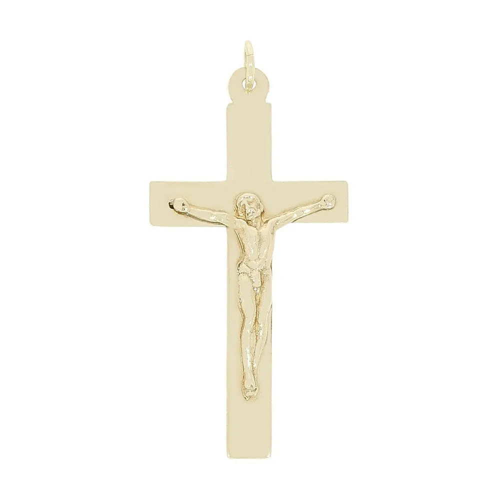 Pre Owned 9ct Yellow Gold Large Crucifix Cross Pendant