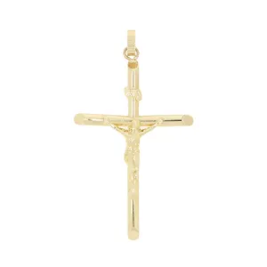 Pre Owned 9ct Yellow Gold Large Crucifix Cross Pendant