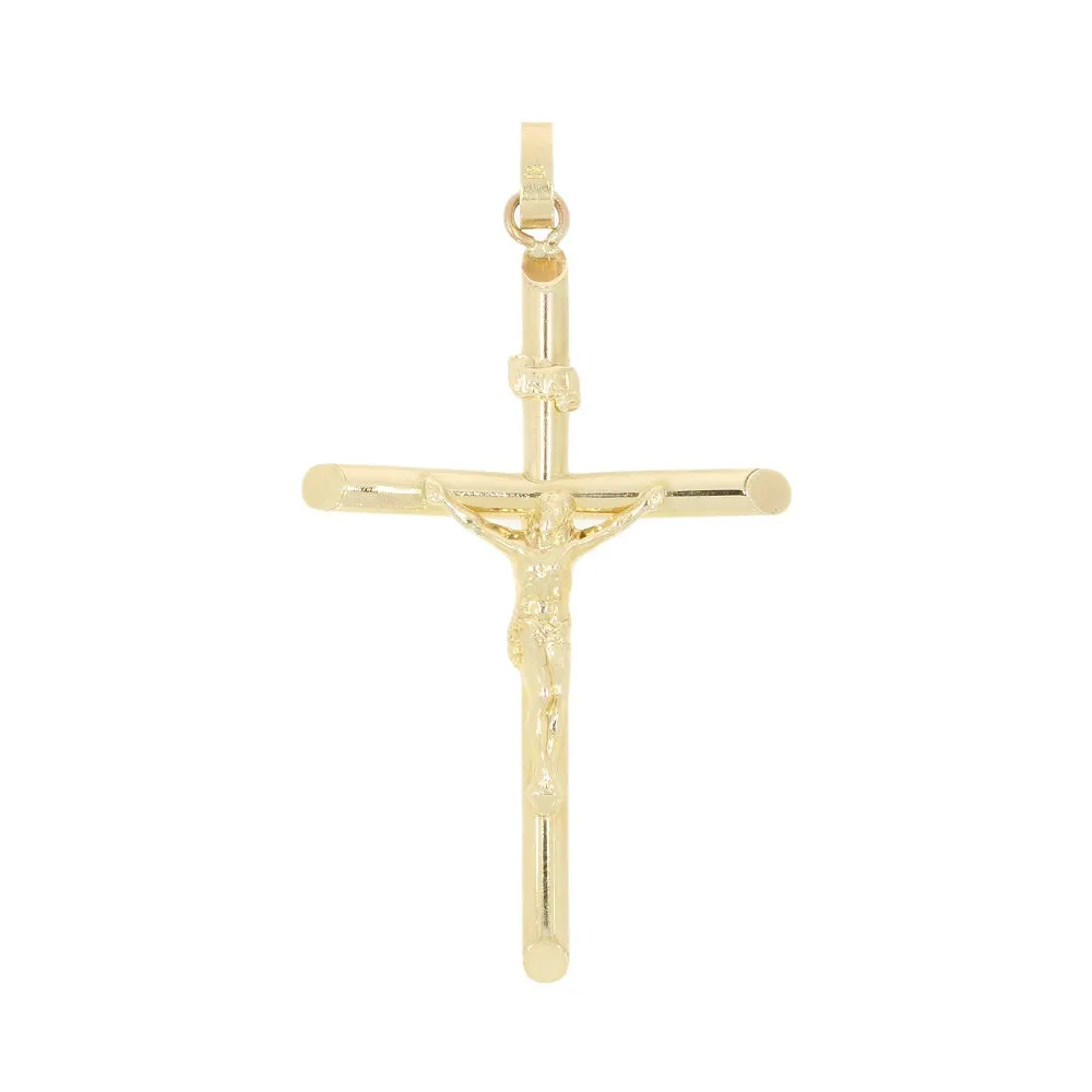 Pre Owned 9ct Yellow Gold Large Crucifix Cross Pendant