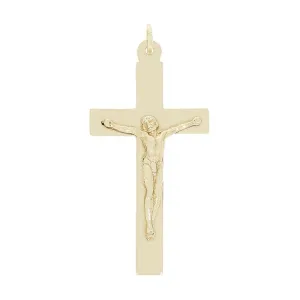 Pre Owned 9ct Yellow Gold Large Crucifix Cross Pendant