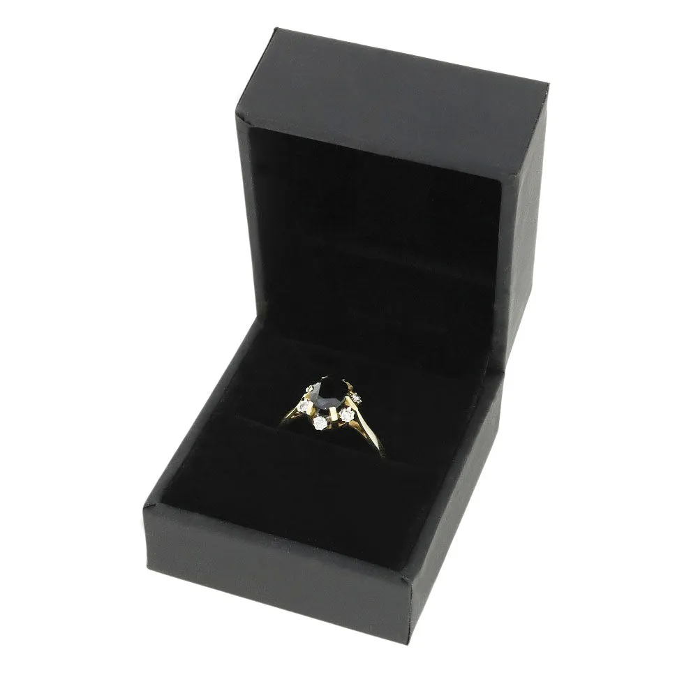 Pre Owned 9ct Yellow Gold Sapphire and Diamond Cluster Ring