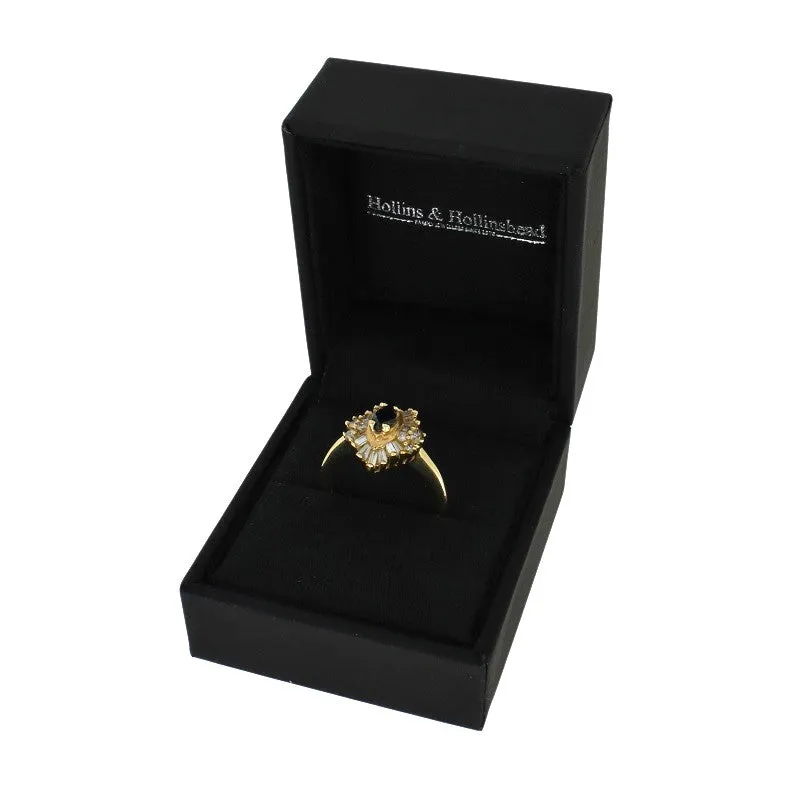 Pre Owned 9ct Yellow Gold Sapphire And Diamond Cluster Ring