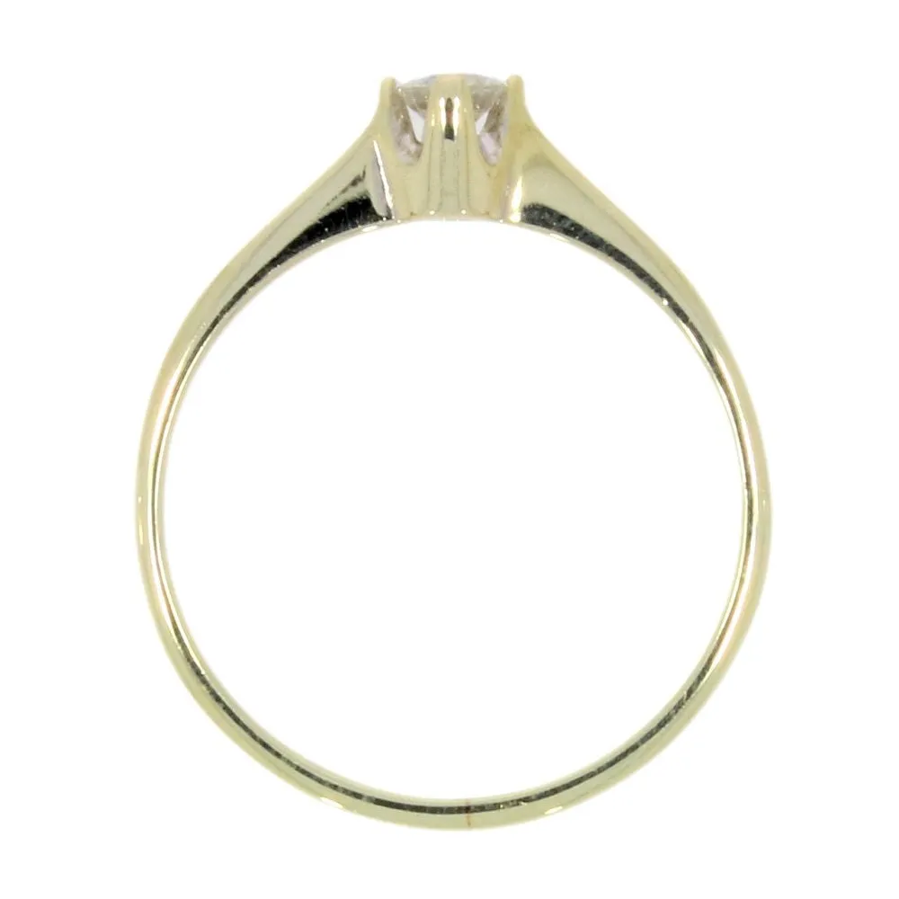 Pre Owned 9ct Yellow Gold Solitaire 0.15ct Diamond Ring