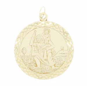 Pre Owned 9ct Yellow Gold St Christophers Pendant