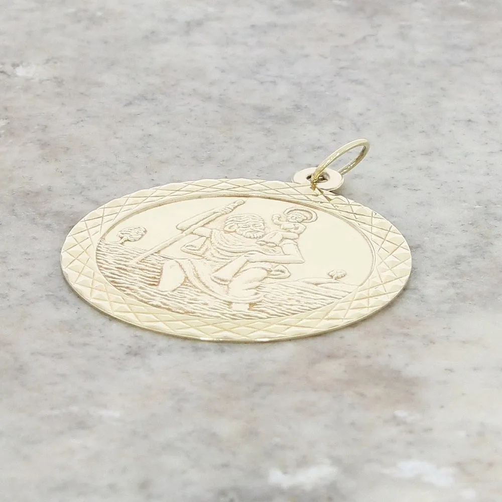Pre Owned 9ct Yellow Gold St Christophers Pendant