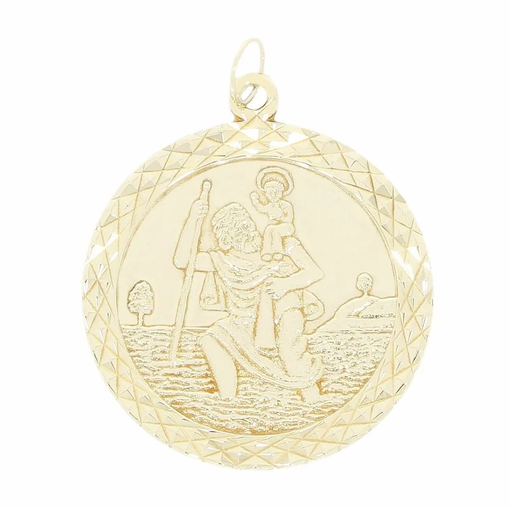 Pre Owned 9ct Yellow Gold St Christophers Pendant